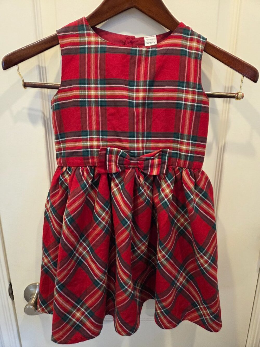 Toddler Plaid Sateen Holiday Dress 5T